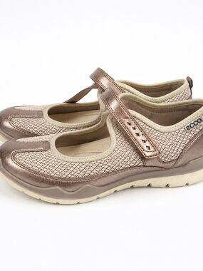 ECCO Rose Gold Mary Jane Comfort Shoes EU 38 Fits US 7.5-8